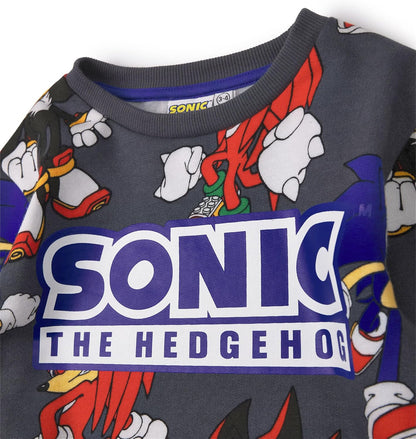 Boys Sweatshirt & Shorts Set | Kids All over Print Graphic Sweater with Matching Bottoms | Shadow Knuckles Apparel Outfit for Gamers | Daywear Gaming Character Merchandise Gift