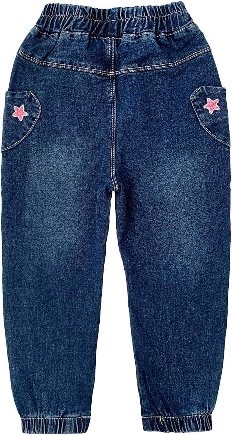 2-10Years Spring Autumn Girls 2Pcs Clothing Sets Long Sleeve Knit Sweater and Embroidery Jeans