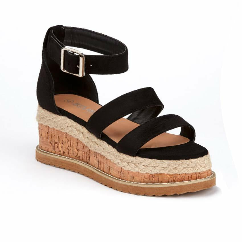 Ladies Wedge Platform Sandals Fancy Summer Dress Heels Walking Party Shoes Size