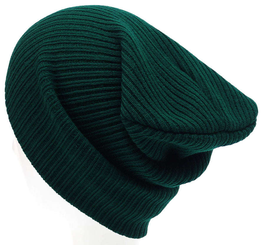Mens Ladies Knitted Woolly Winter Slouch Beanie Hat Cap One Size Skateboard