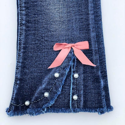 18Months-10T Little Big Kids Girls Clothing Sets 2Pcs Top Cotton Knitted Sweater Pullover with Denim Jeans