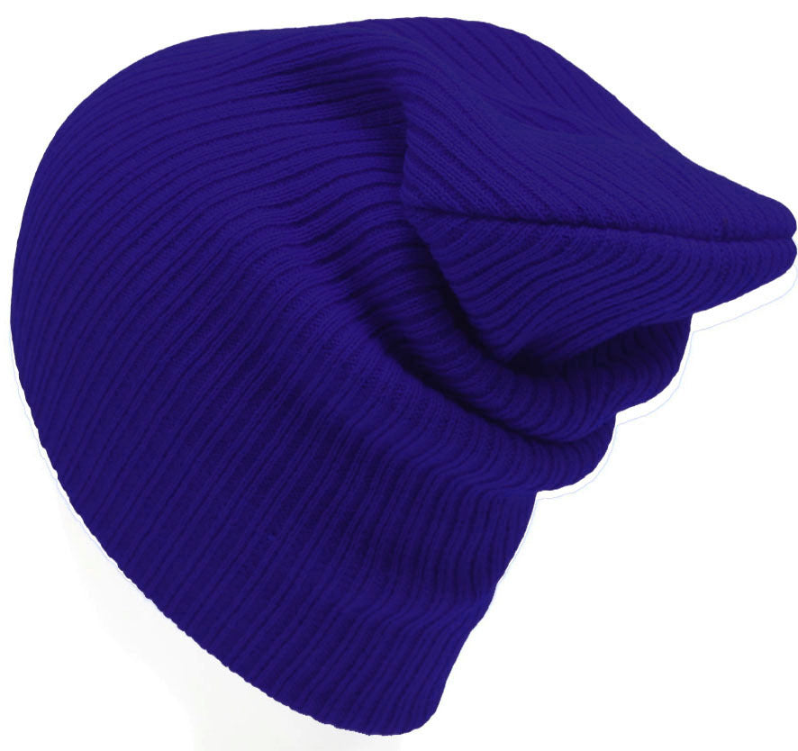 Mens Ladies Knitted Woolly Winter Slouch Beanie Hat Cap One Size Skateboard