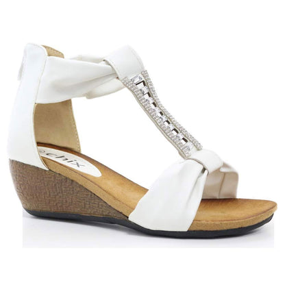 LADIES WEDGE SANDALS WOMENS HEELS NEW FANCY SUMMER DRESS PARTY BEACH SHOES SIZE