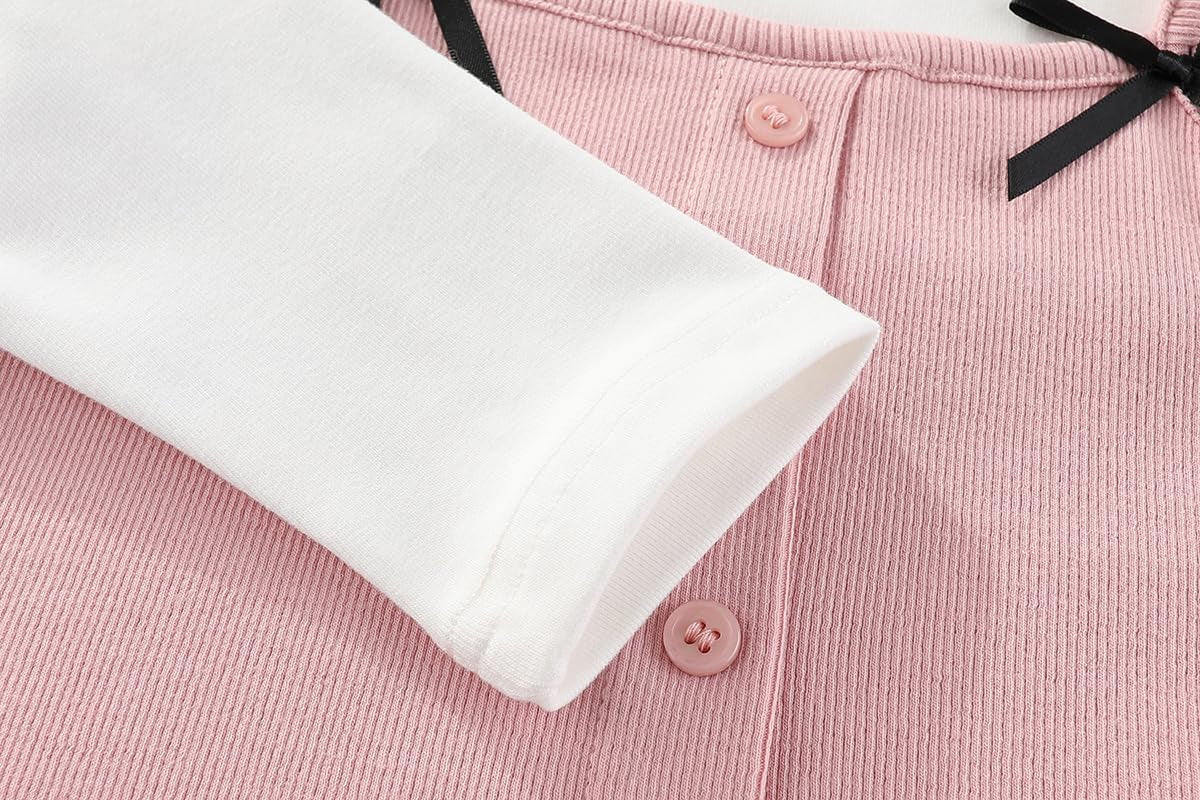 2-7T Spring Fall Summer Little Girls 2Pcs Clothing Set T Shirt and Jeans