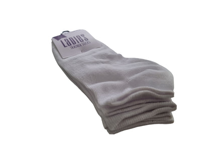 Ladies Trainers Socks White X 3 Pairs Triple Pack Size 4 to 7 Medium SK272