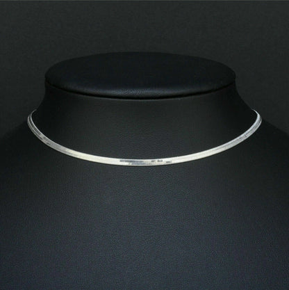 Simple Sexy Gold Silver Plated Shiny Flat Plain Snake Bone Chain Choker Necklace