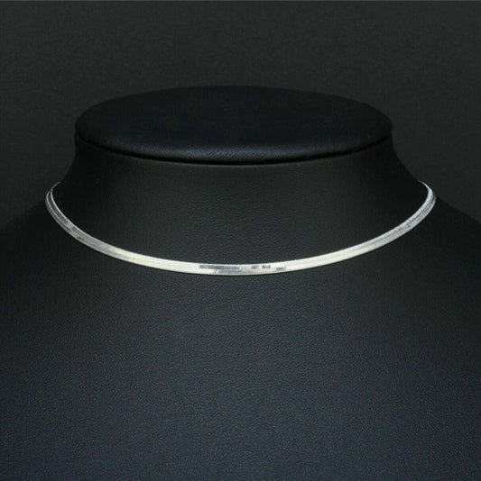 Simple Sexy Gold Silver Plated Shiny Flat Plain Snake Bone Chain Choker Necklace