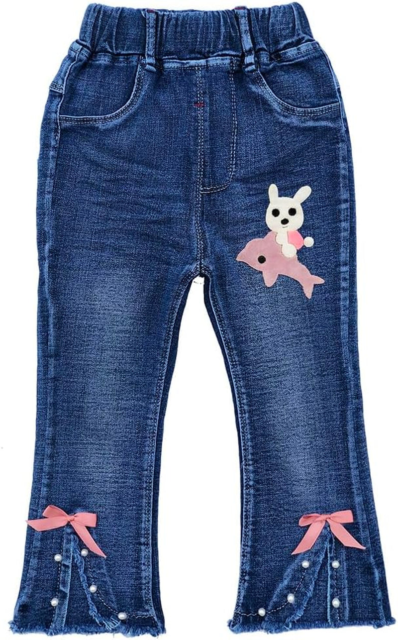 18Months-10T Little Big Kids Girls Clothing Sets 2Pcs Top Cotton Knitted Sweater Pullover with Denim Jeans