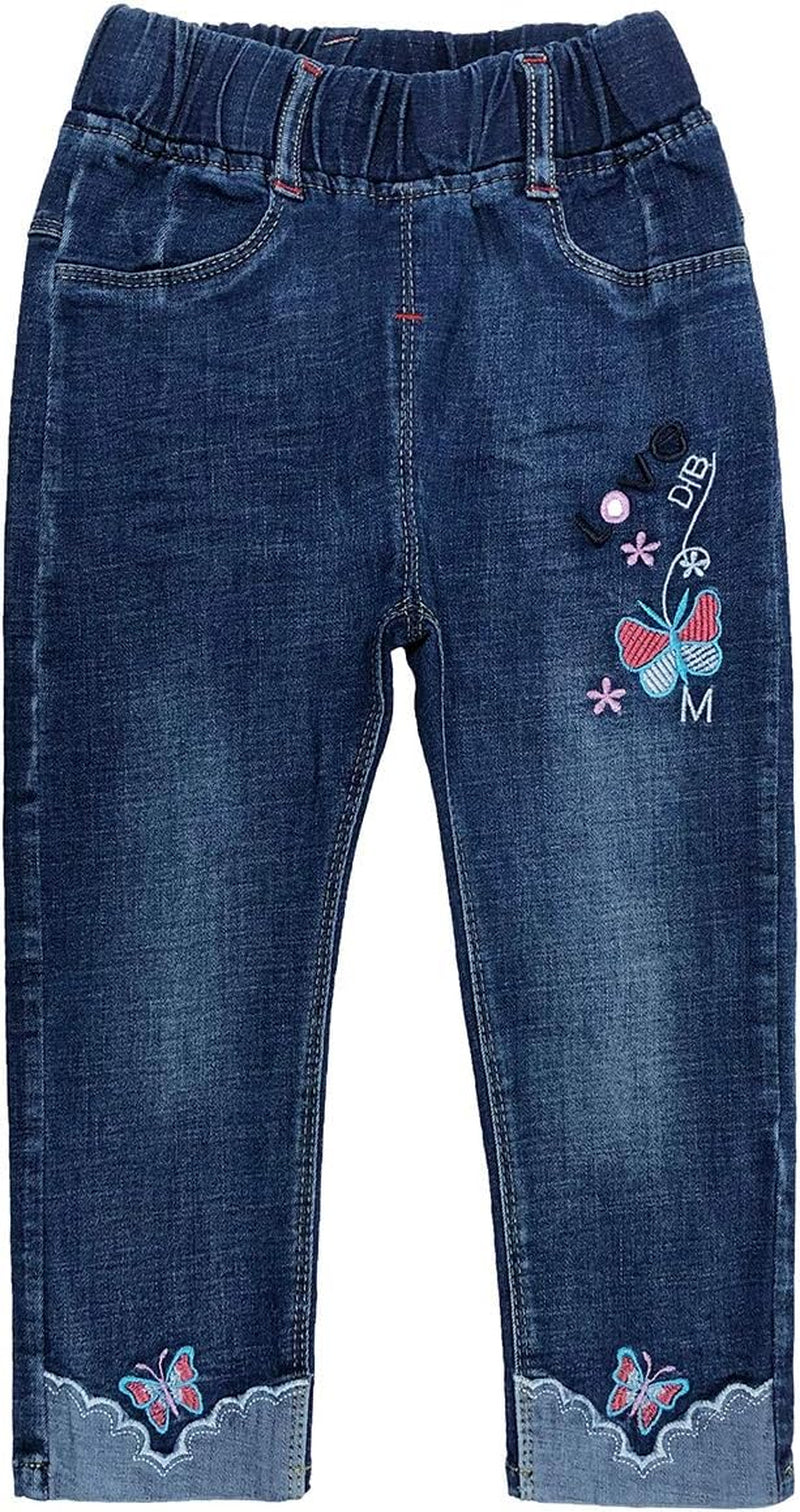 2-7T Spring Fall Little Girls 2Pcs Clothing Set T Shirt and Jeans