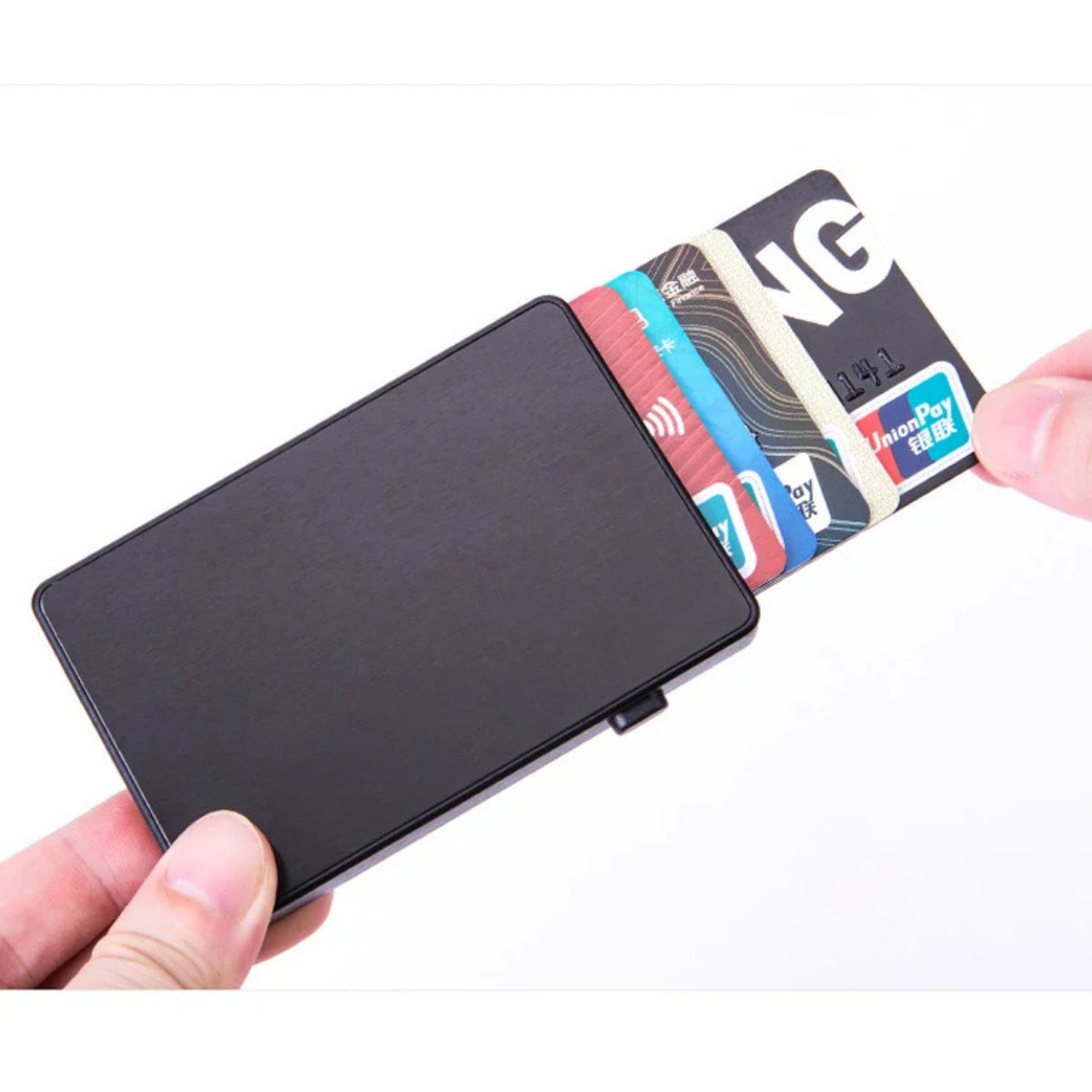 RFID Metal Plastic Card Holder Card Wallet Pop up Slim Credit Card /MONEY Holder