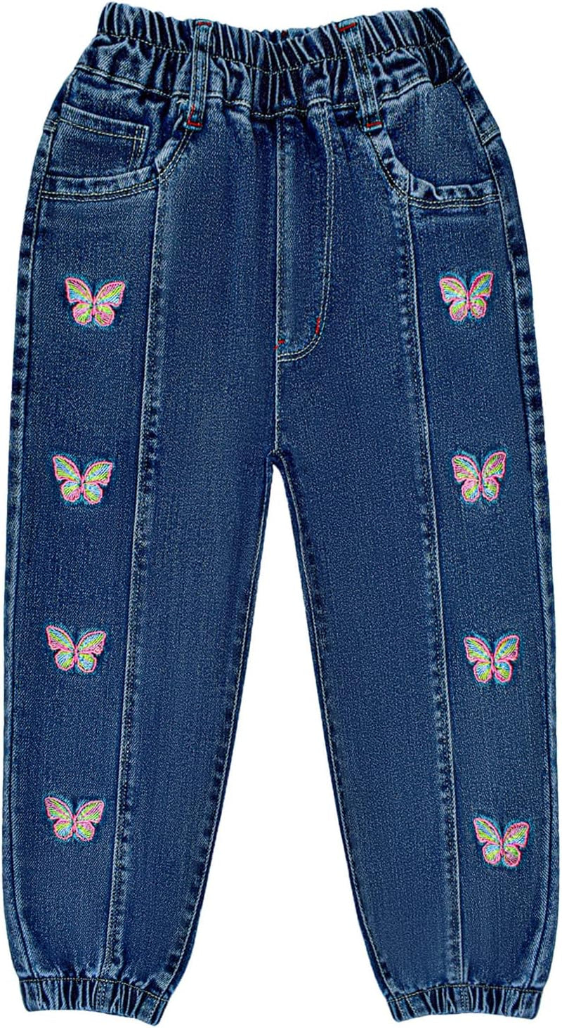 2-11T Toddler Big Girls Pants Clothing Set 2Pcs Cotton Top and Jeans