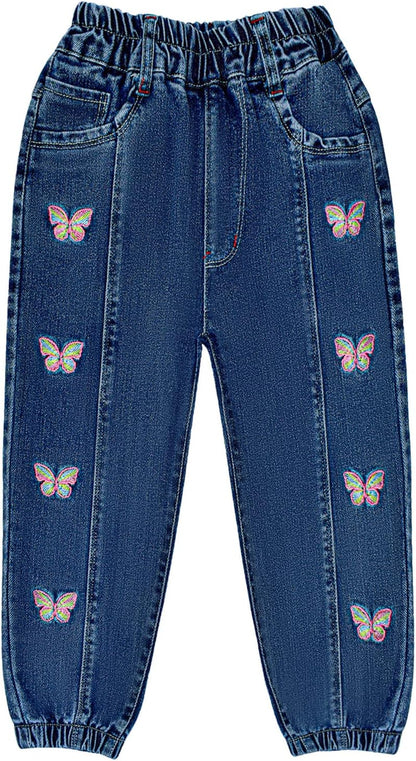 2-11T Toddler Big Girls Pants Clothing Set 2Pcs Cotton Top and Jeans