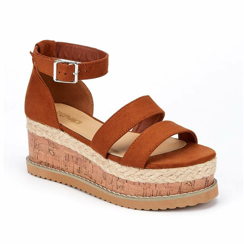 Ladies Wedge Platform Sandals Fancy Summer Dress Heels Walking Party Shoes Size