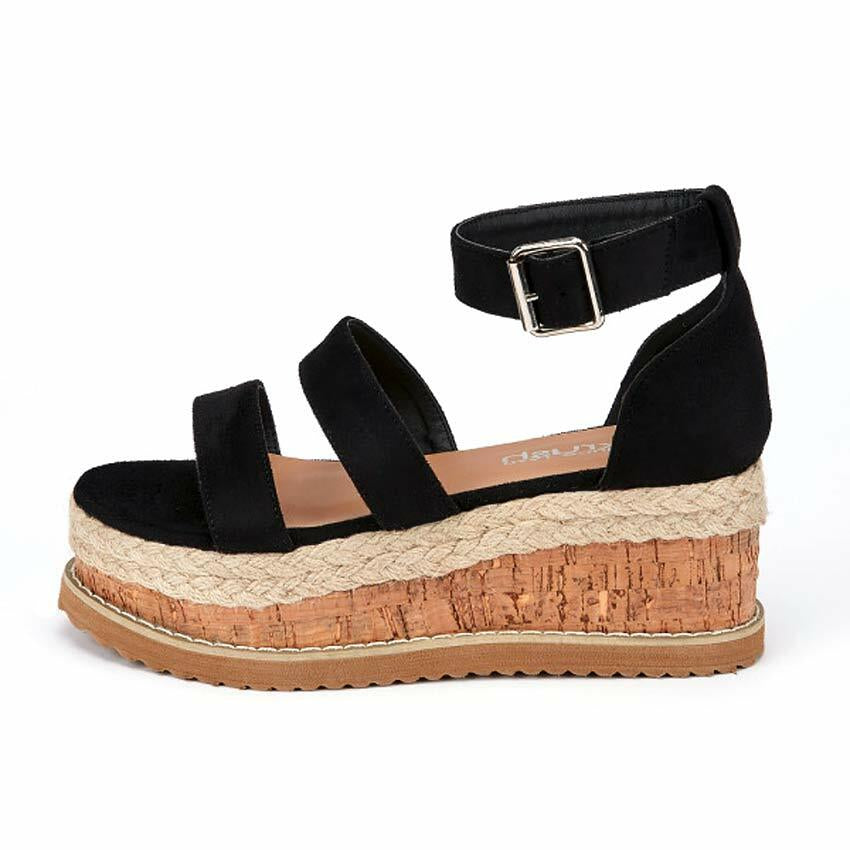 Ladies Wedge Platform Sandals Fancy Summer Dress Heels Walking Party Shoes Size