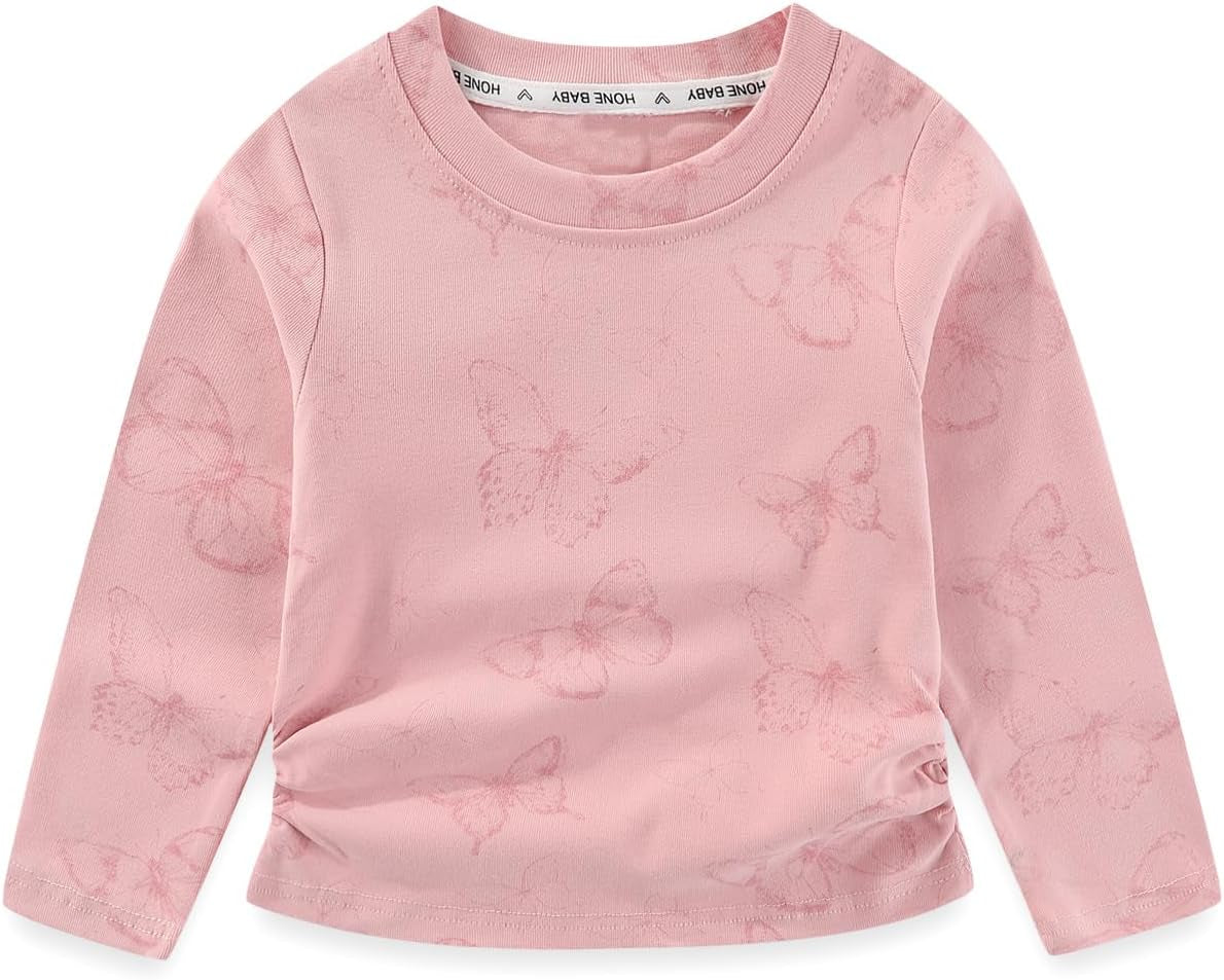 2-7T Spring Fall Little Girls 2Pcs Clothing Set Butterfly T Shirt and Boot-Cut Jeans