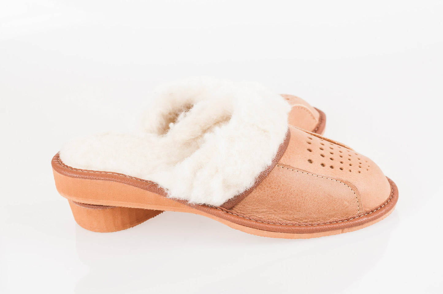 Ladies/Women`S 100% Natural Leather Warmed Slippers with Sheepskin Wool All Size