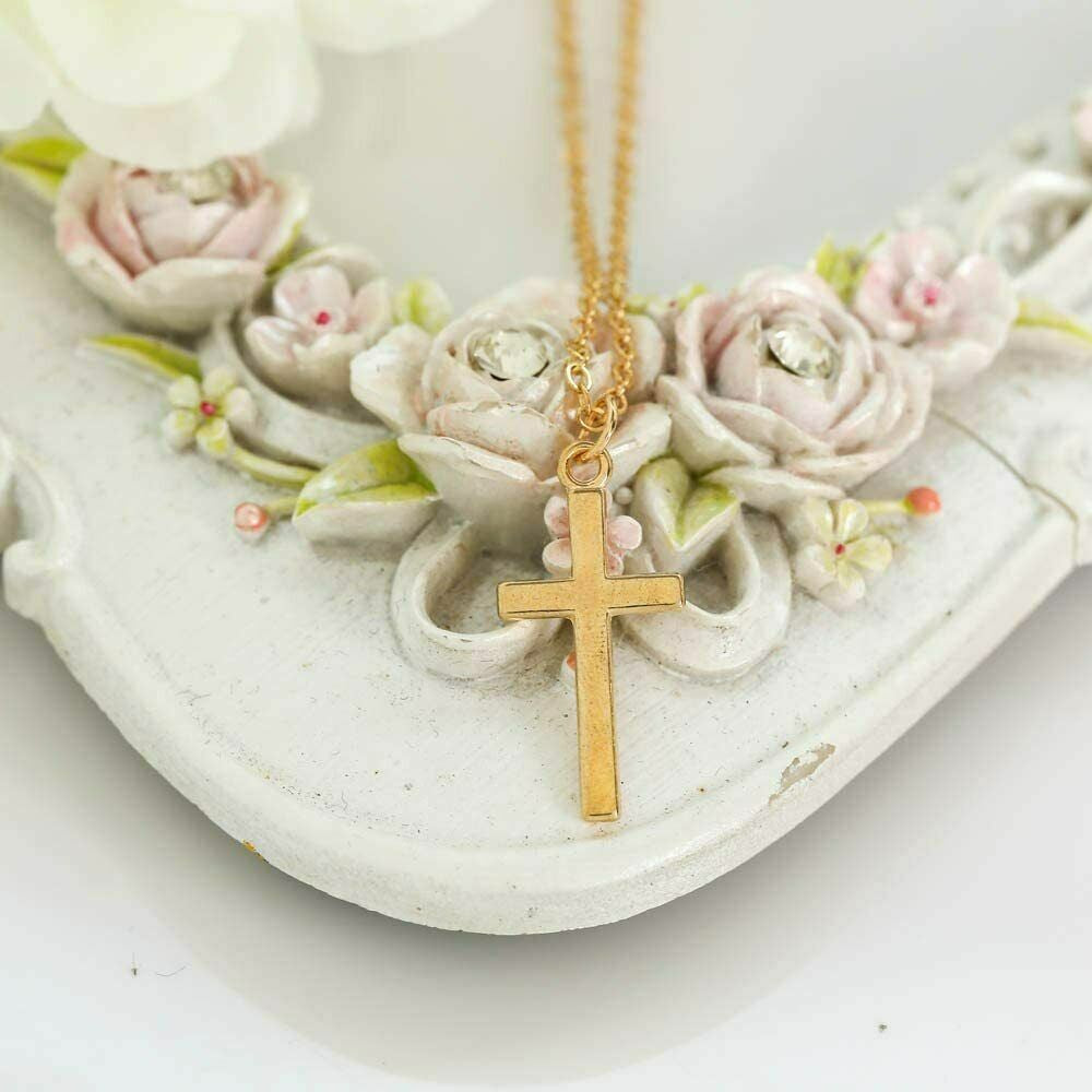 Christian Religious Silver Gold Chain Pendant Charm Small Cross Necklace Choker