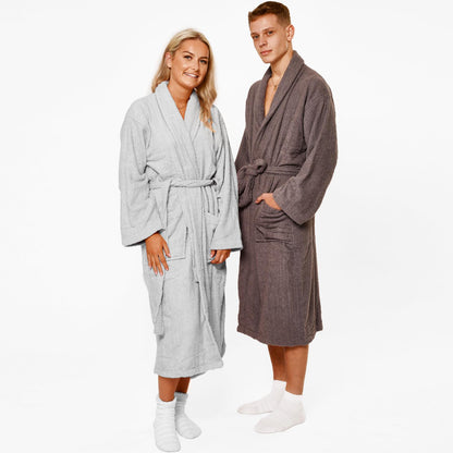 Brentfords Mens 100% Cotton Bath Robe Terry Towel Luxury Dressing Gown Unisex